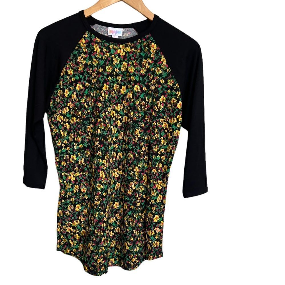 LuLaRoe Randy Floral with Black Sleeves Size Small NWT